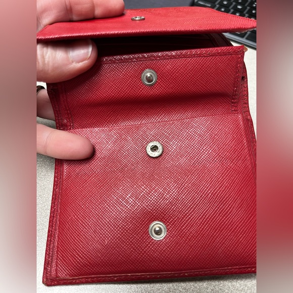 Prada Saffino red trifold Wallet with box - Picture 12 of 15
